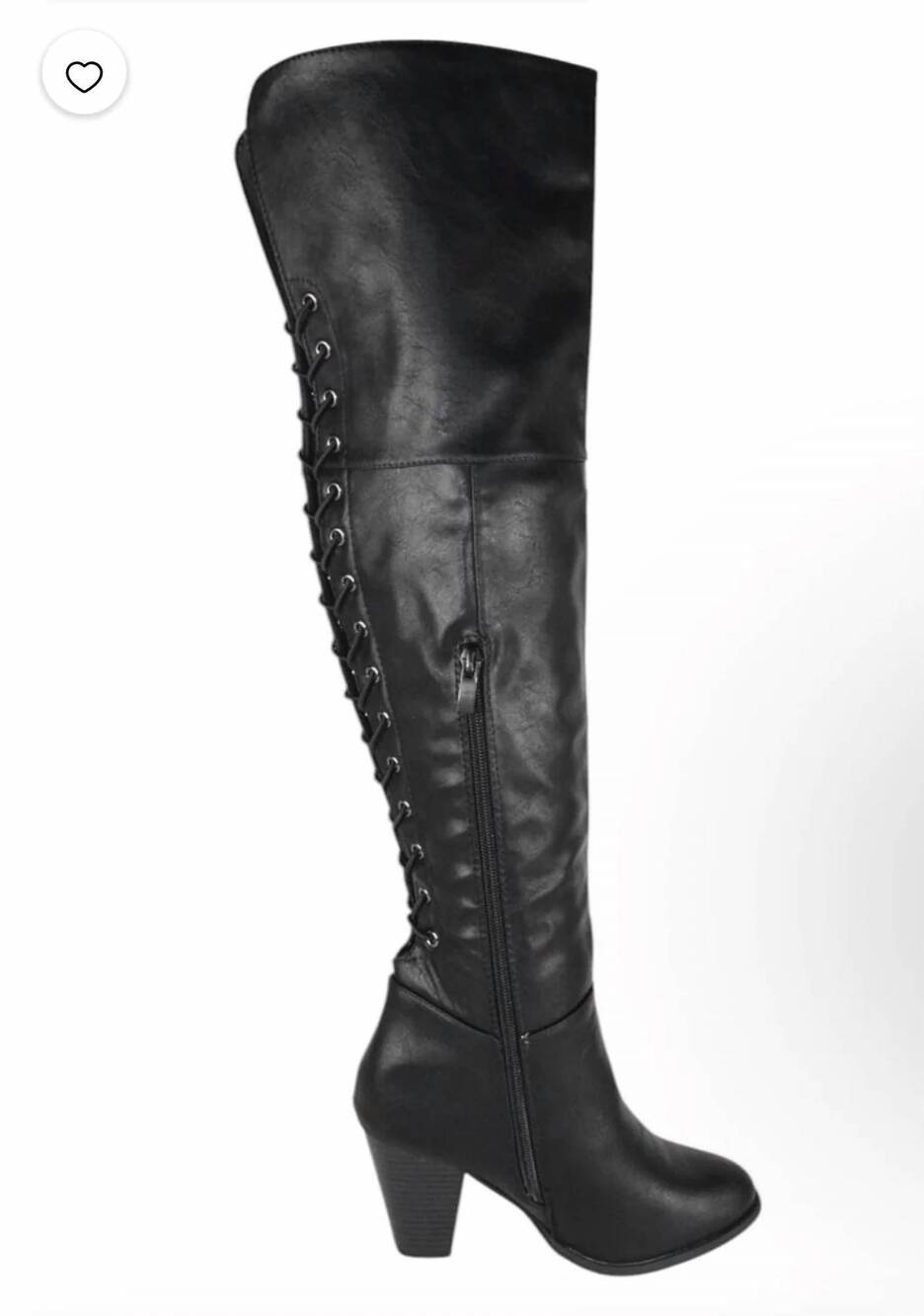 NEW SURELYMINE women's convertible lace-up knee-high and thigh-high boots in bla